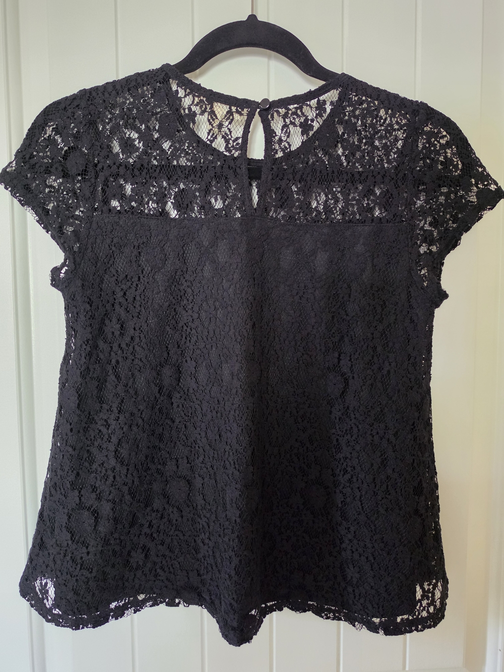 Monteau Black Lace Short-Sleeve Top - Picture 2 of 13
